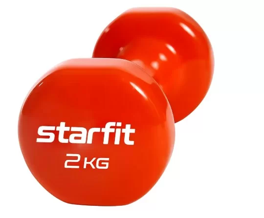 Фото Гантели виниловые 2 кг StarFit Core DB-101 оранжевый (пара) УТ-00020383 со склада магазина СпортСЕ