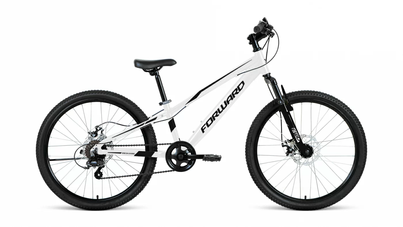 Фото Велосипед Forward Rise 24 2.0 disc (2021) белый/черный RBKW1J347020 со склада магазина СпортСЕ