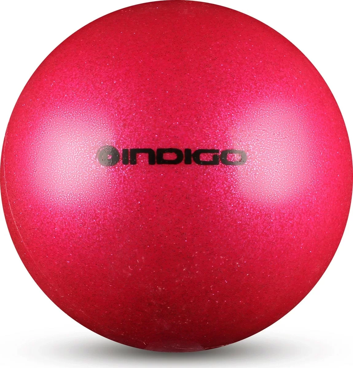Фото Мяч для художественной гимнастики 15 см 300 г Indigo металлик розовый с блестками IN119 со склада магазина СпортСЕ
