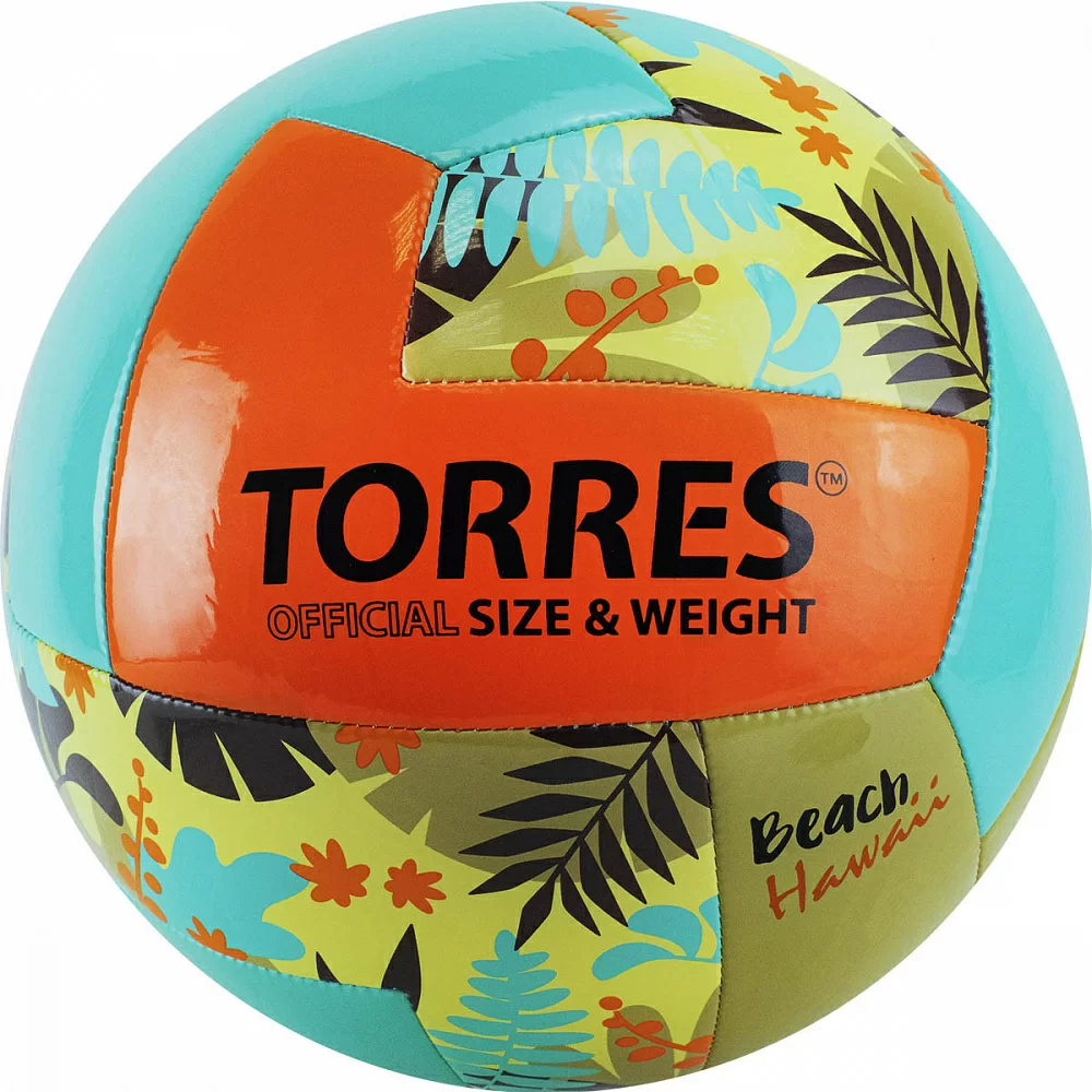 Фото Мяч волейбольный Torres Hawaii V32075B р.5 синт.кожа (ТПУ) бирюзово-оранж со склада магазина СпортСЕ