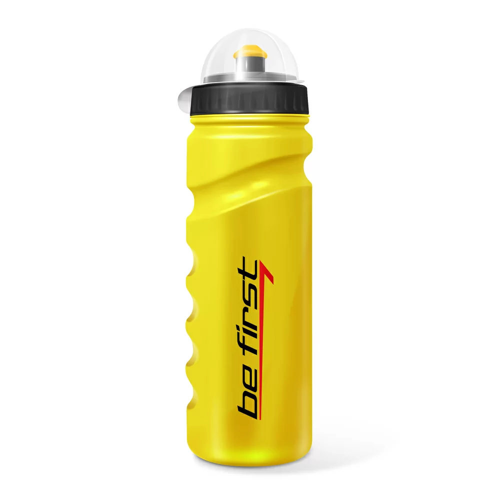 Фото Бутылка для воды Be First 750 мл с крышкой, желтый 75-yellow со склада магазина СпортСЕ