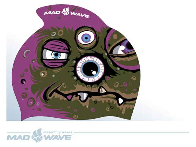 Фото Шапочка для плавания Mad Wave Monstra silicone Junior M0542 01 00W со склада магазина СпортСЕ
