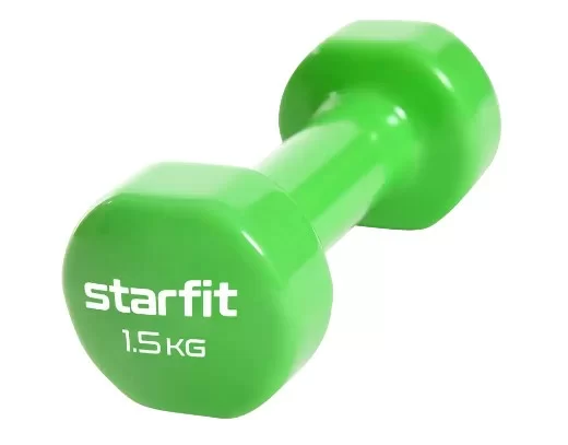 Фото Гантели виниловые 1.5 кг StarFit Core DB-101 зеленый (пара) УТ-00020382 со склада магазина СпортСЕ