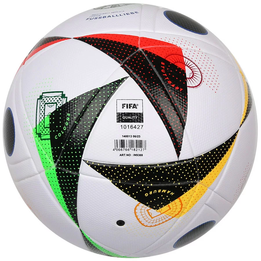 Фото Мяч футбольный  Adidas Euro`24 Fussballliebe LGE Box IN9369 р.5, FIFA Quality, 14пан,термосш,мульт. со склада магазина СпортСЕ