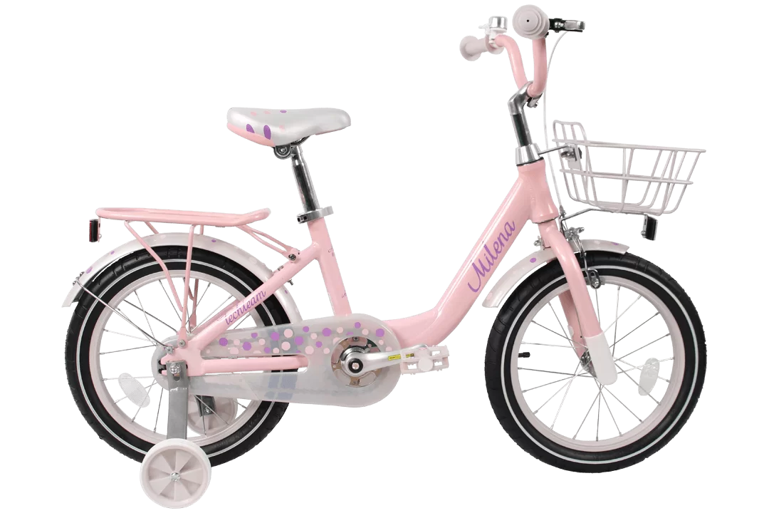 Фото Велосипед TechTeam Milena 16" светло-розовый (алюмин) корзина со склада магазина СпортСЕ