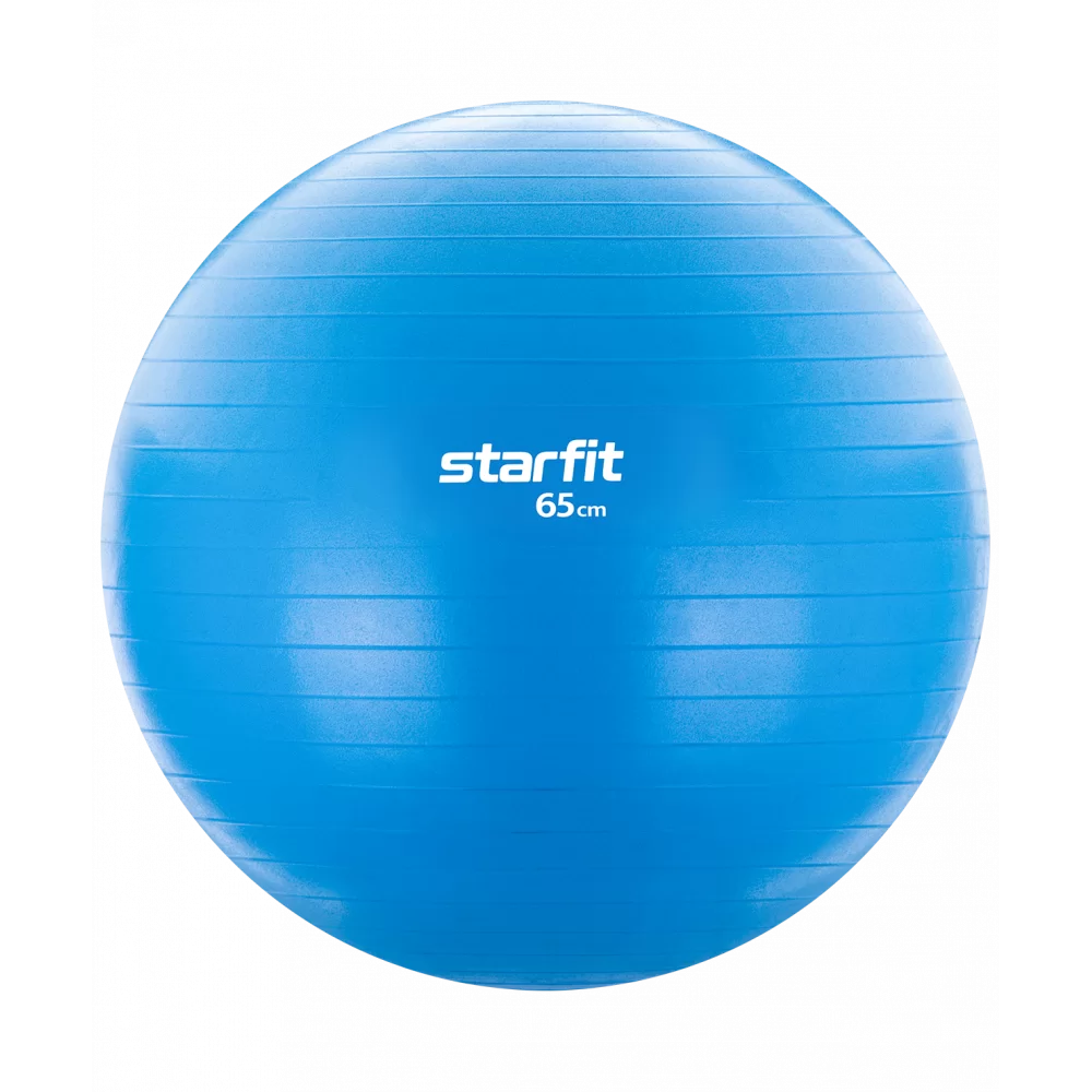 Фото Фитбол 65 см StarFit GB-104 1000 гр без насоса антивзрыв голубой 16538 со склада магазина СпортСЕ