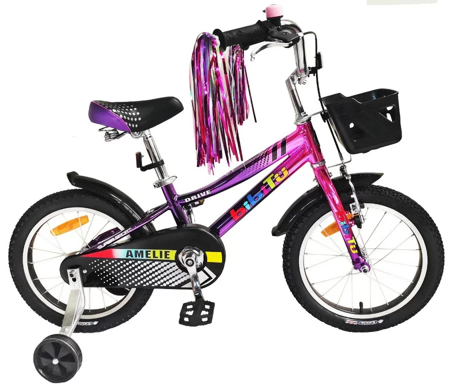 Фото Велосипед 16" BIBITU AMELIE, розовый/фиолетовый хром (2024) со склада магазина СпортСЕ