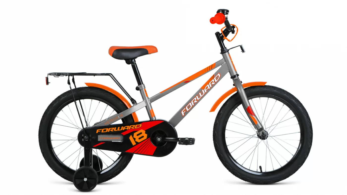 Фото Велосипед Forward Meteor 18 (2020-2021) серый/оранжевый 1BKW1K1D1029 со склада магазина СпортСЕ