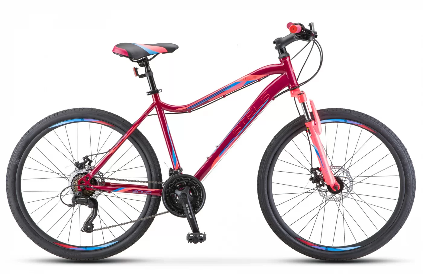 Фото Велосипед Stels Miss-5000 MD 26" (2021) фиолетовый/розовый K010 со склада магазина СпортСЕ