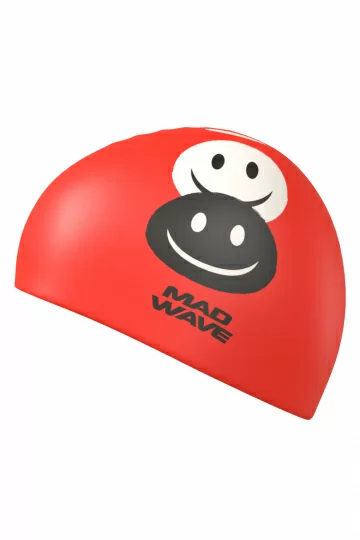 Фото Шапочка для плавания Mad Wave Emoji Junior Red M0573 08 0 05W со склада магазина СпортСЕ
