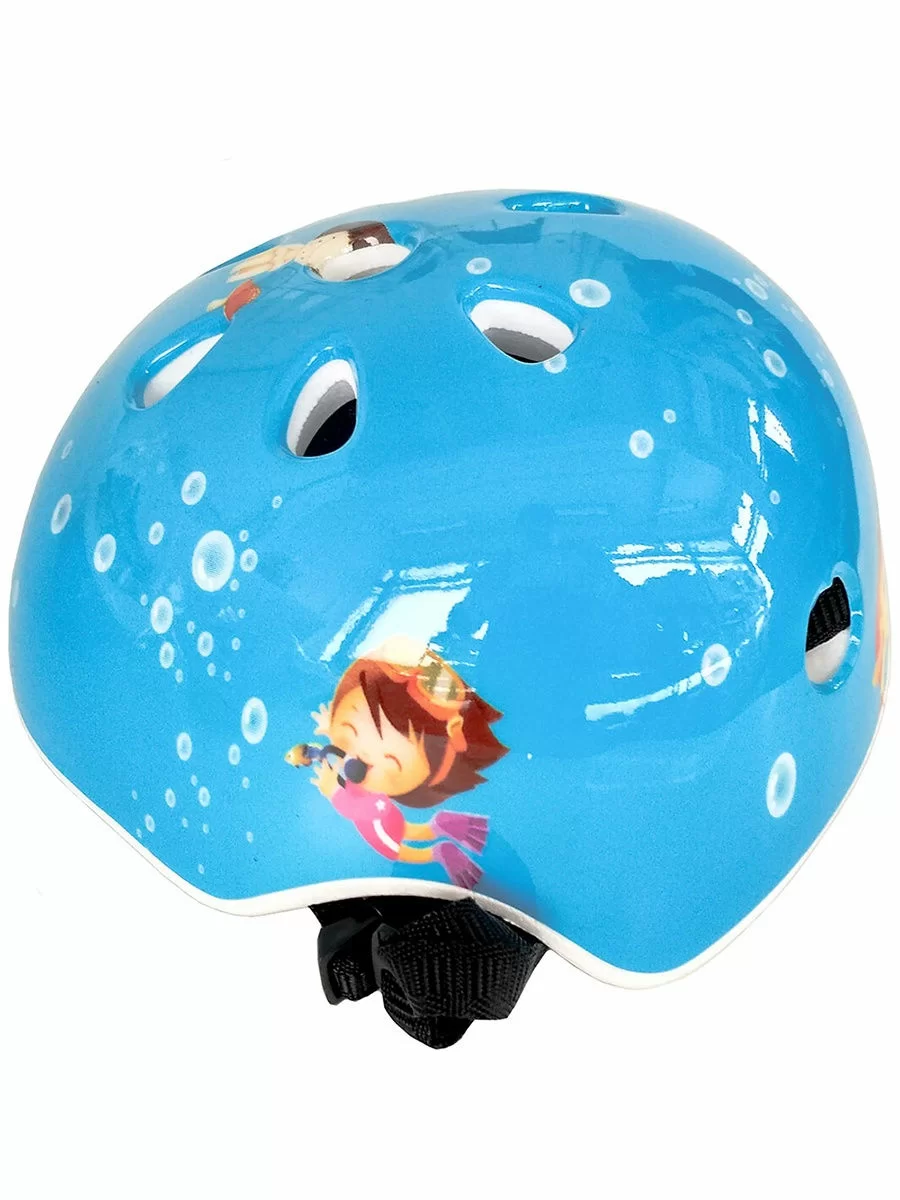 Фото Шлем D26052-15 7 отверстий, на застежке голубой с рисунком 10017103 со склада магазина СпортСЕ