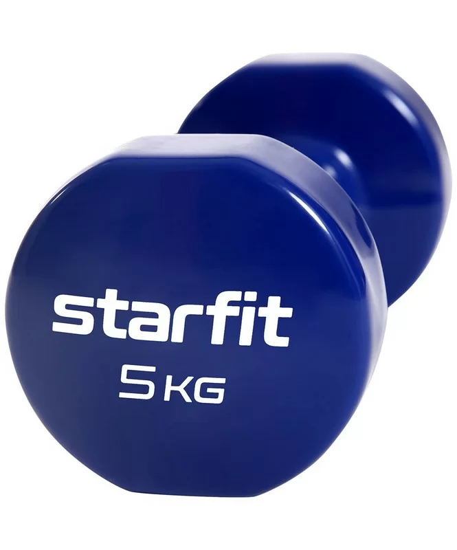 Фото Гантели виниловые 5 кг StarFit Core DB-101 темно-синий (пара) УТ-00020387 со склада магазина СпортСЕ