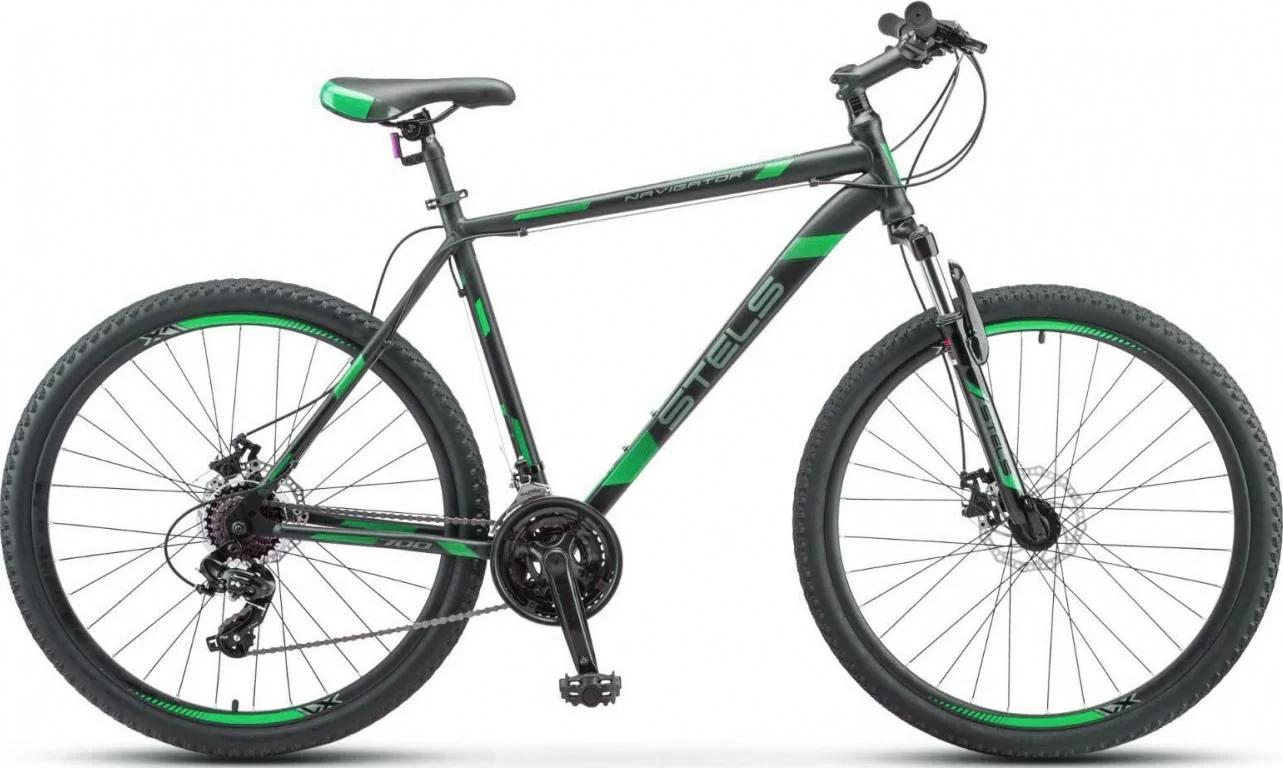 Фото Велосипед Stels Navigator-700 MD 27.5" (2020) черный/зеленый F010 со склада магазина СпортСЕ
