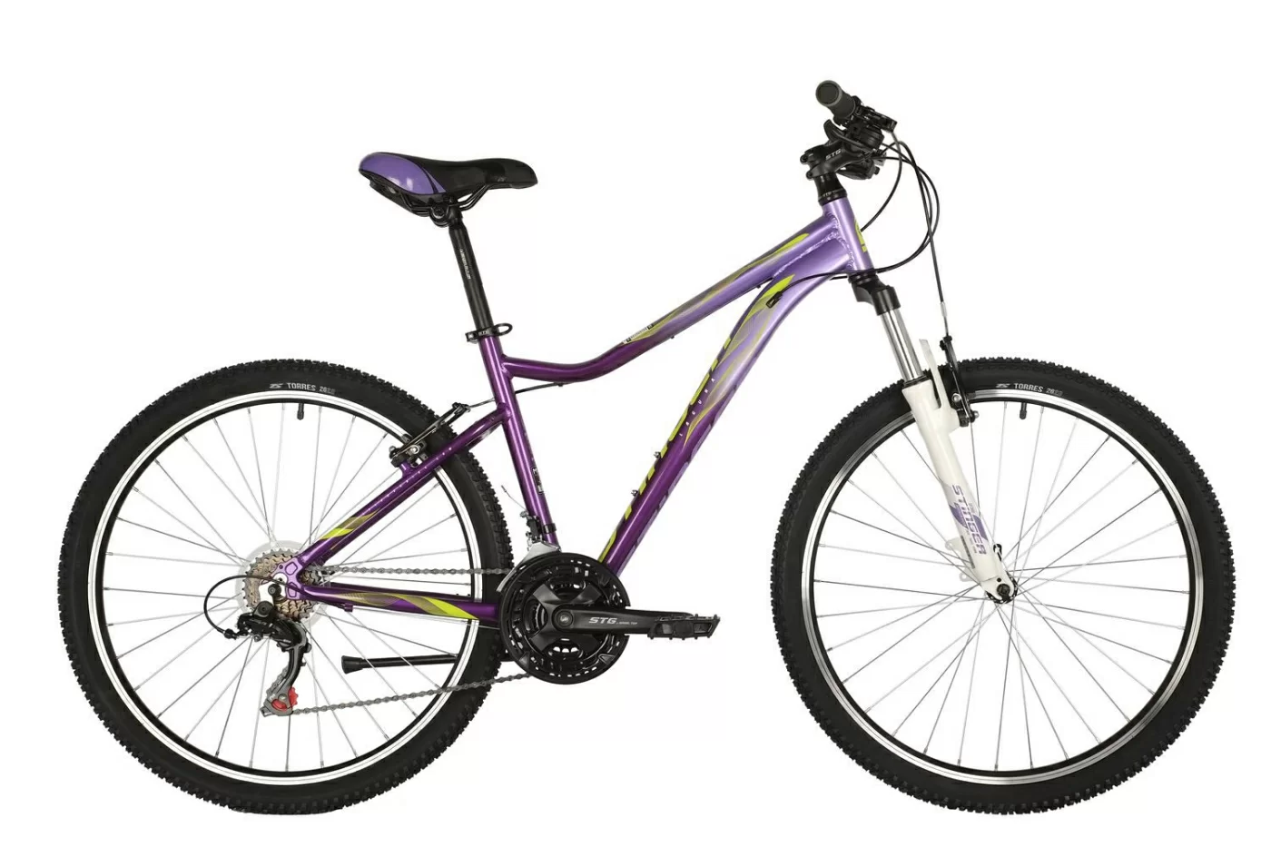 Фото Велосипед STINGER 26" LAGUNA STD фиолетовый, алюминий, размер 15", MICROSHIFT со склада магазина СпортСЕ