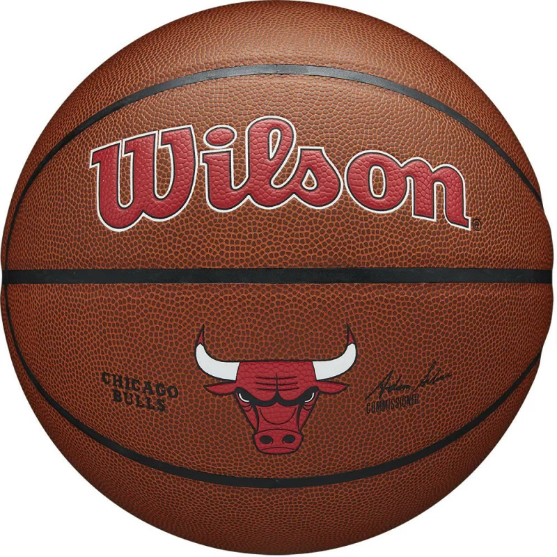 Фото Мяч баскетбольный Wilson NBA  Chicago Bulls №7 оранжевый WTB3100XBCHI со склада магазина СпортСЕ