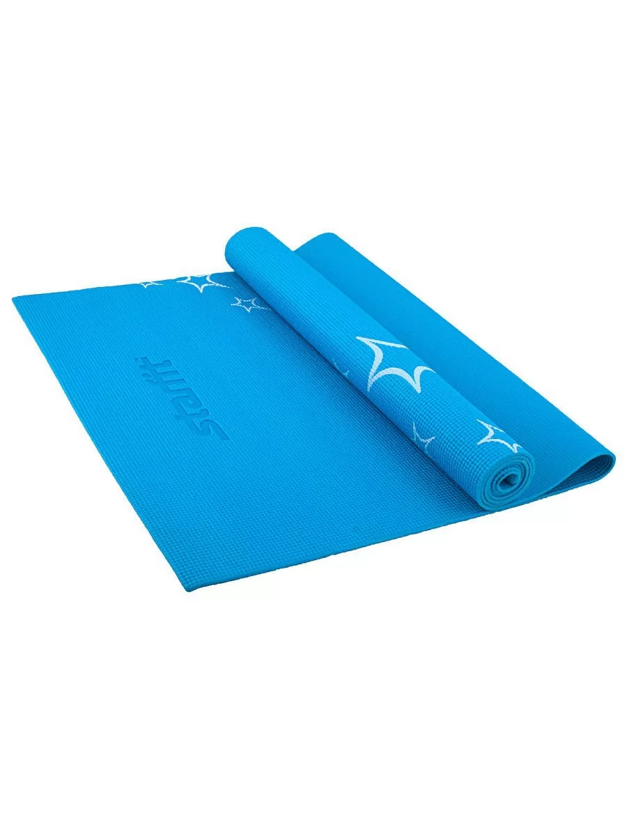 Фото Коврик для йоги StarFit FM-102 PVC 173x61x0,4 см с рисунком синий 7240 со склада магазина СпортСЕ