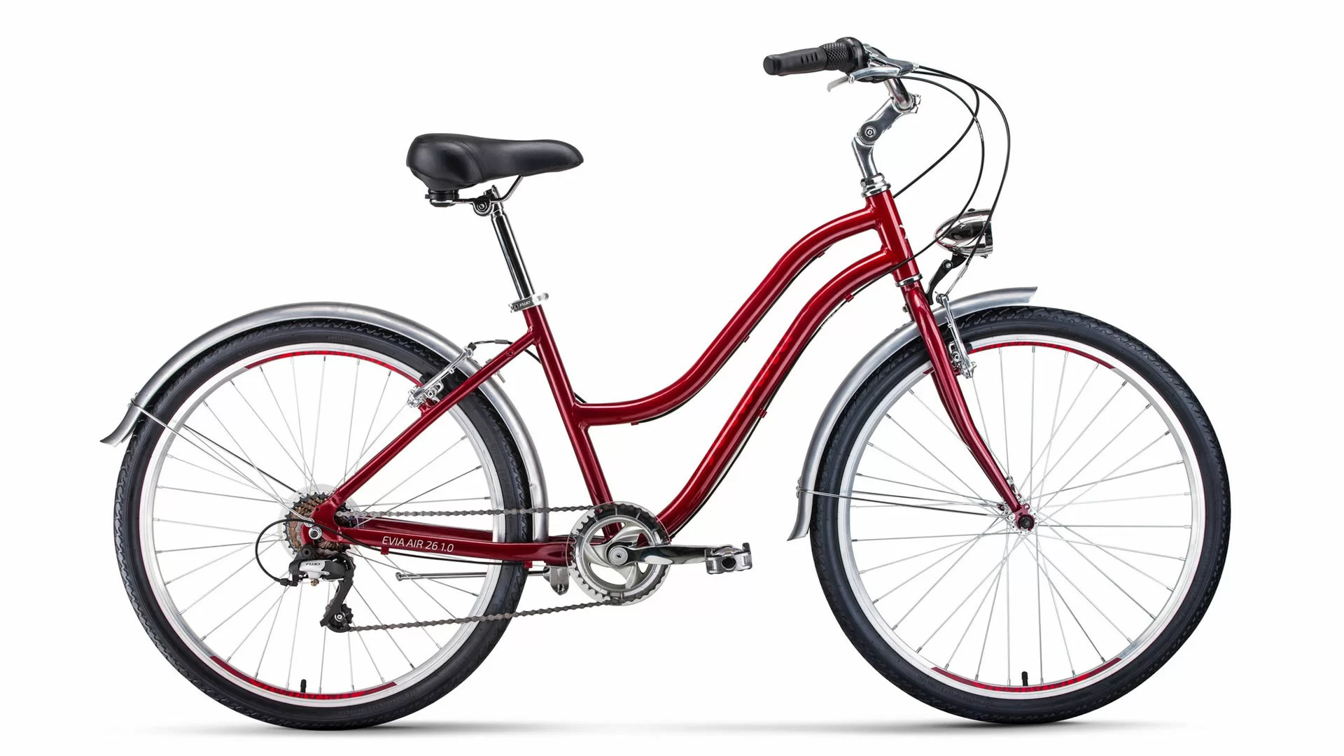 Фото Велосипед Forward Evia Air 26 1.0 (2020) красный/белый RBKW08667003 со склада магазина СпортСЕ