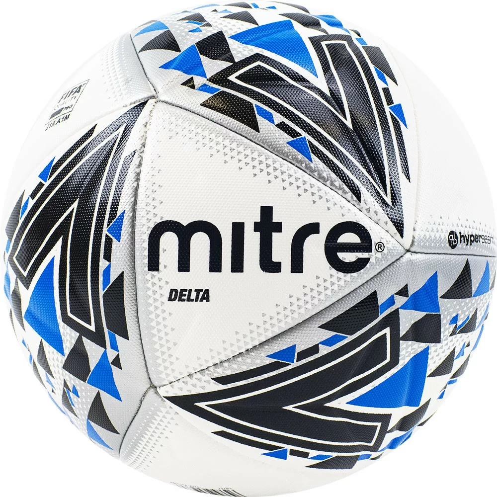 Фото Мяч футбольный Mitre Delta FIFA PRO р.5 14п ТПУ термосш. бело-черн-син BB1114WKL со склада магазина СпортСЕ