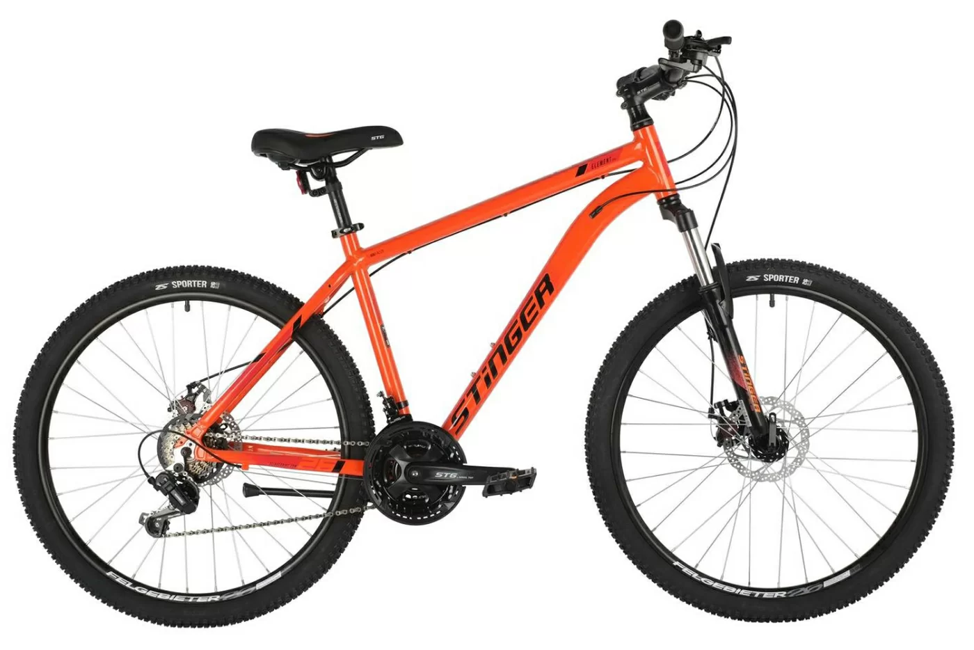 Фото Велосипед STINGER 26" ELEMENT EVO оранжевый, алюминий, размер 14" со склада магазина СпортСЕ