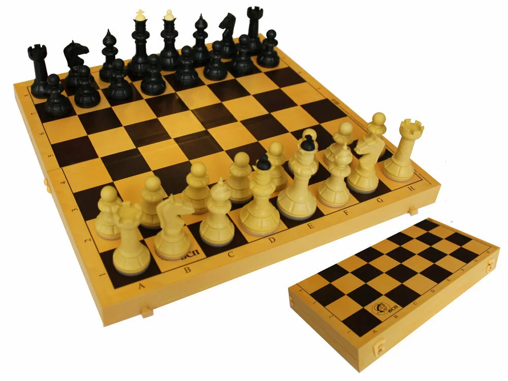 Фото Шахматы обиходные с шахматной доской пластик 03-035 со склада магазина СпортСЕ