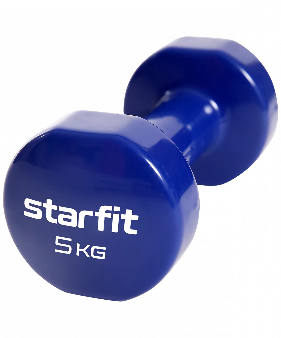 Фото Гантель виниловая 5 кг StarFit Core DB-101 темно-синий (1 шт) УТ-00018827 со склада магазина СпортСЕ