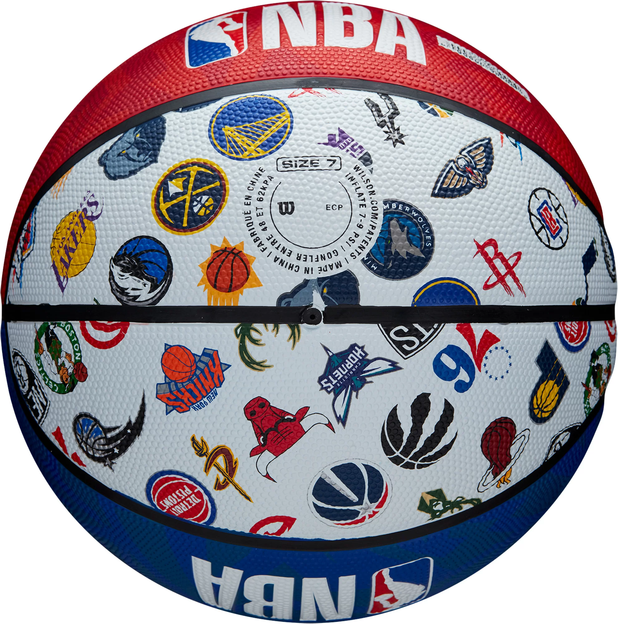 Фото Мяч баскетбольный Wilson NBA All Team  №7 сине-белый WTB1301XBNBA со склада магазина СпортСЕ