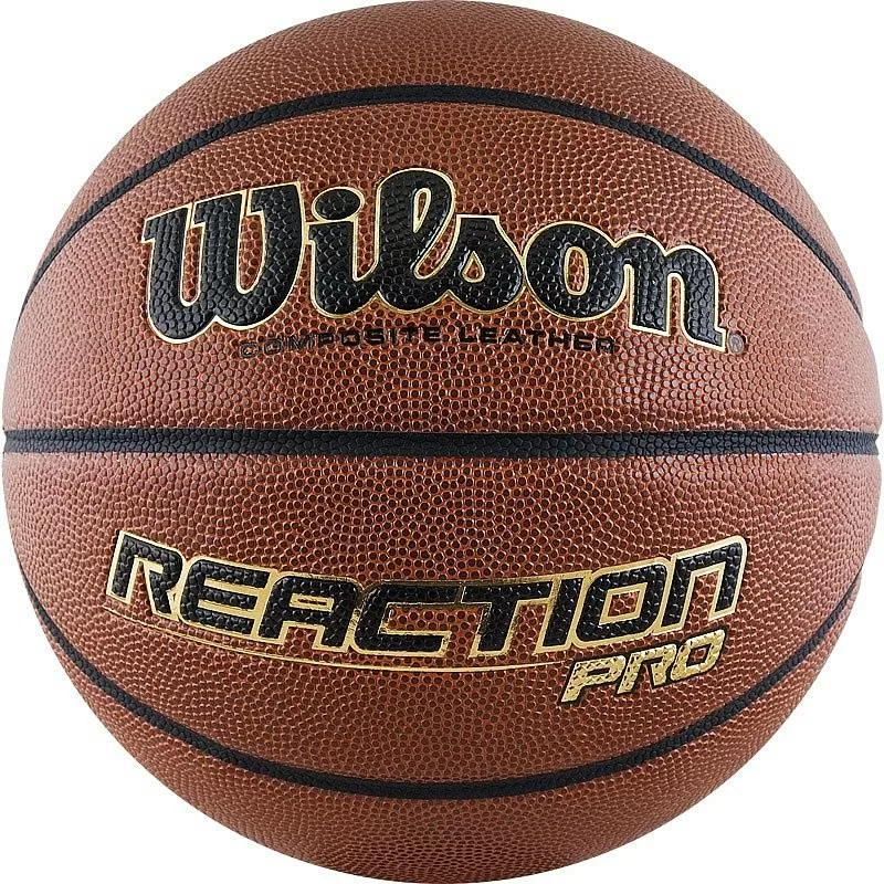 Фото Мяч баскетбольный Wilson Reaction PRO №7 синт. PU бутил. камера коричневый WTB10137XB07 со склада магазина СпортСЕ