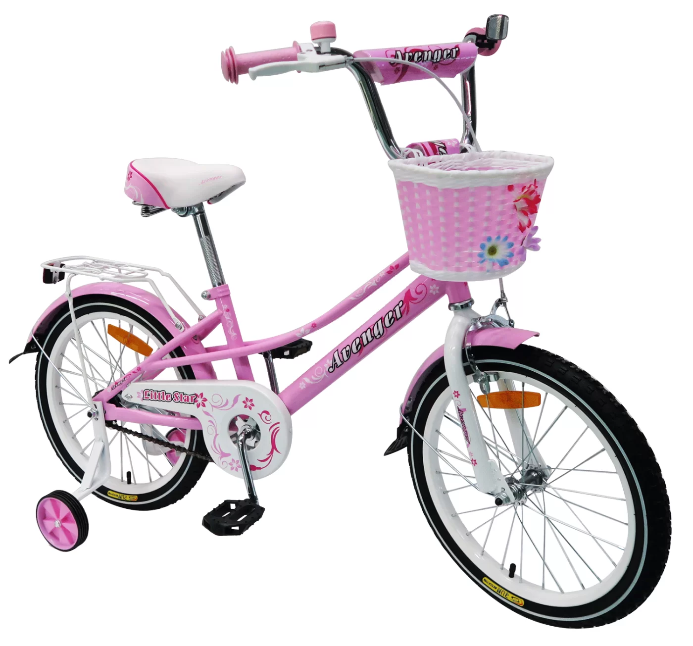 Фото Велосипед 18" AVENGER LITTLE STAR, розовый/белый со склада магазина СпортСЕ