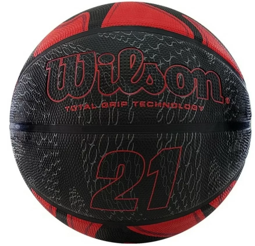 Фото Мяч баскетбольный Wilson 21 Series  №7 красн-чер-сереб WTB2103XB07 со склада магазина СпортСЕ
