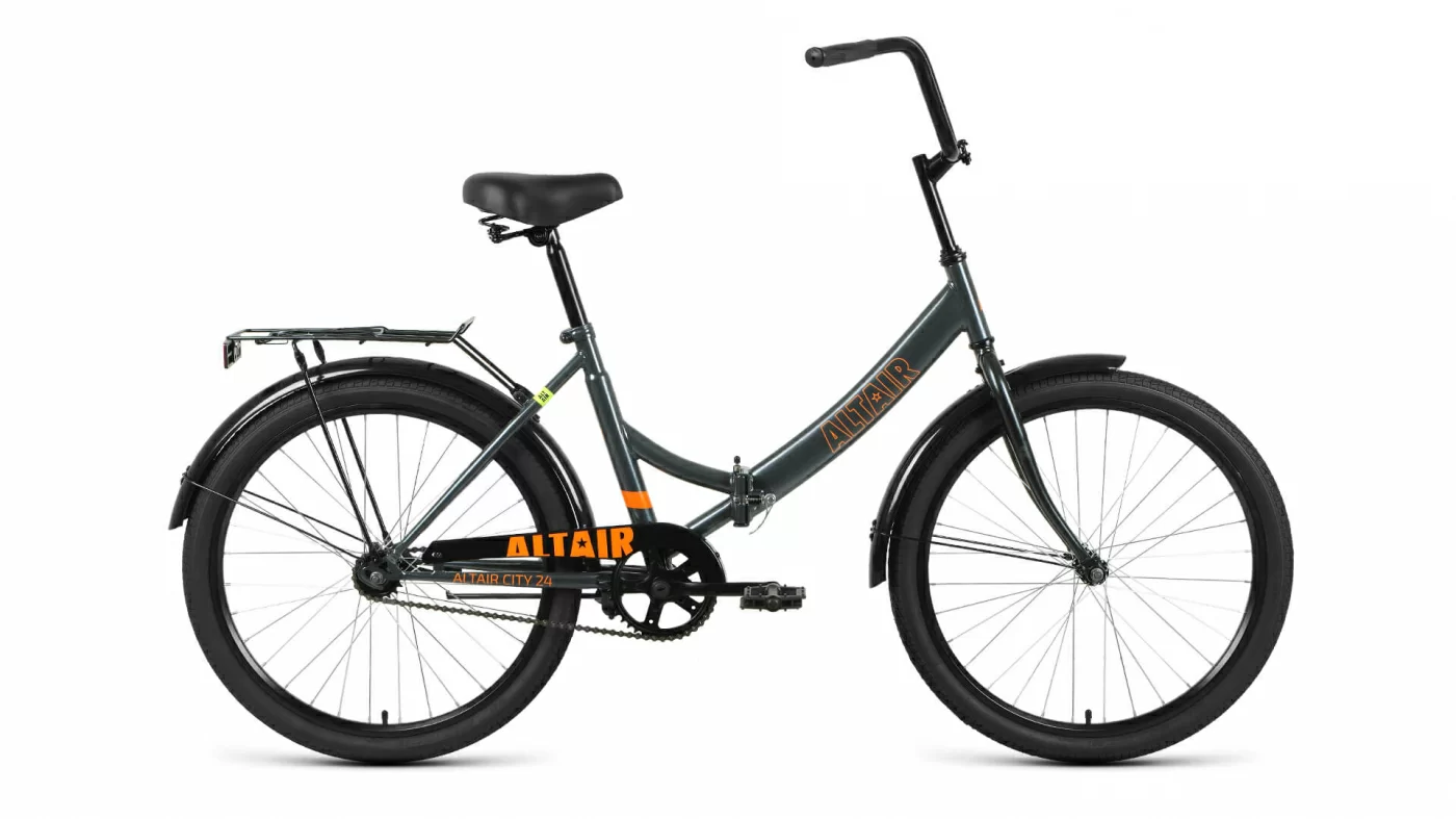 Фото Велосипед Altair City 24 скл (2022) темно-серый/оранжевый RBK22AL24010 со склада магазина СпортСЕ