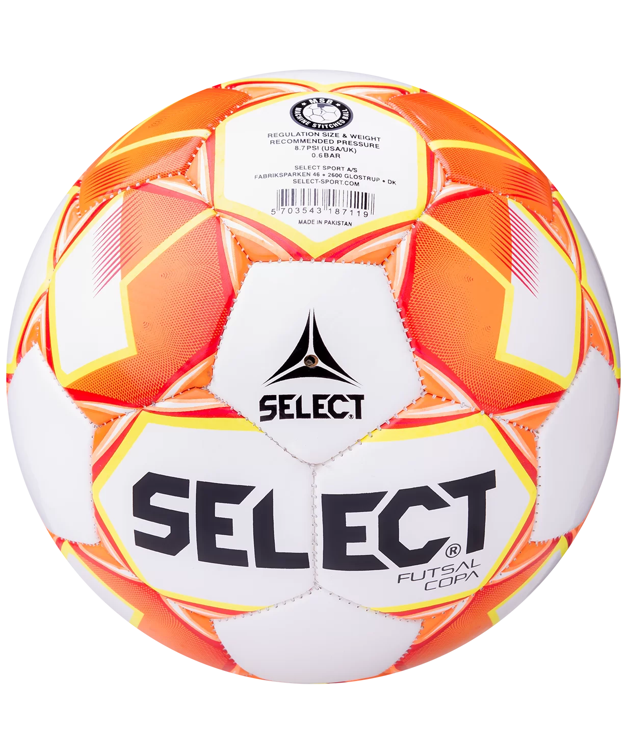 Фото Мяч футзальный Select Futsal Copa №4 белый/оранжевый/желтый 850318 со склада магазина СпортСЕ