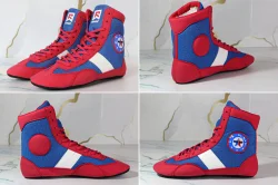 Самбовки Rage замша комбинированный красный