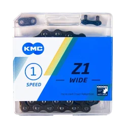 Цепь 1 ск. KMC Z1 Wide Brown BMX, фиксеров 112 звеньев, 1/2"x1/8", коричн
