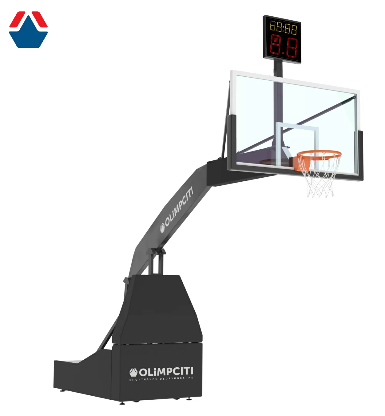 Фото Стойка баскетбольная мобильная складная PRO, вынос 3250 с одностороннем табло атаки со склада магазина СпортСЕ