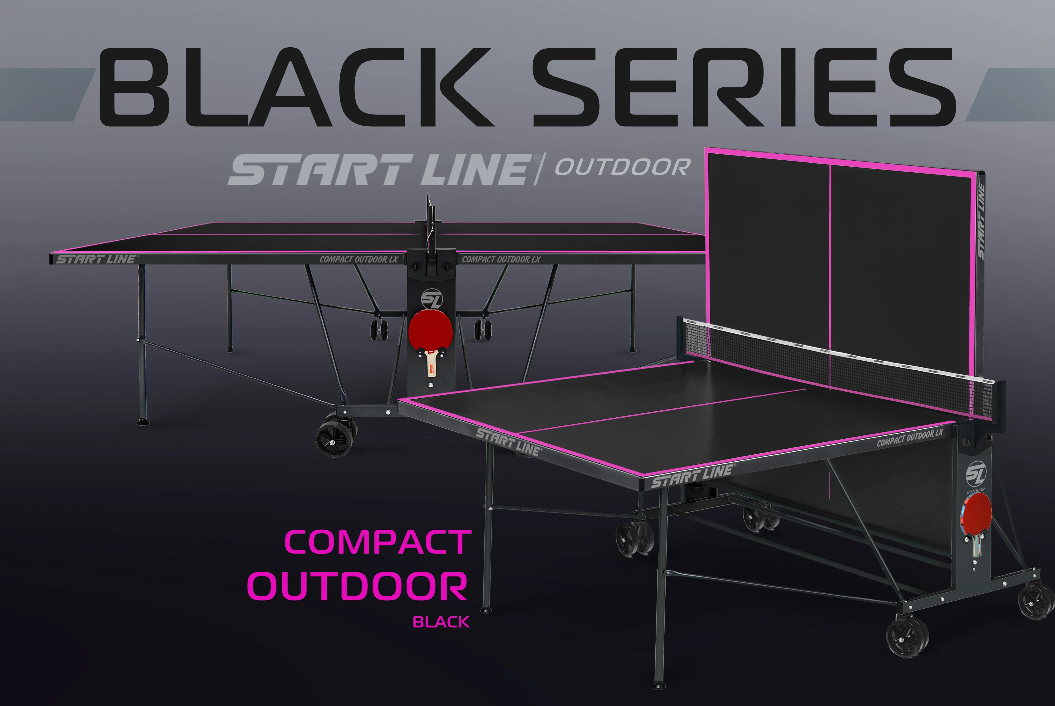  Стол теннисный Compact-2 LX Всепогодный Black по низким ценам в Томске и Северске