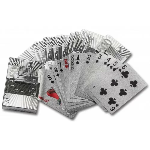 Фото Карты игральные пластик подарочные 54 листа серебро 2 -JSD со склада магазина СпортСЕ