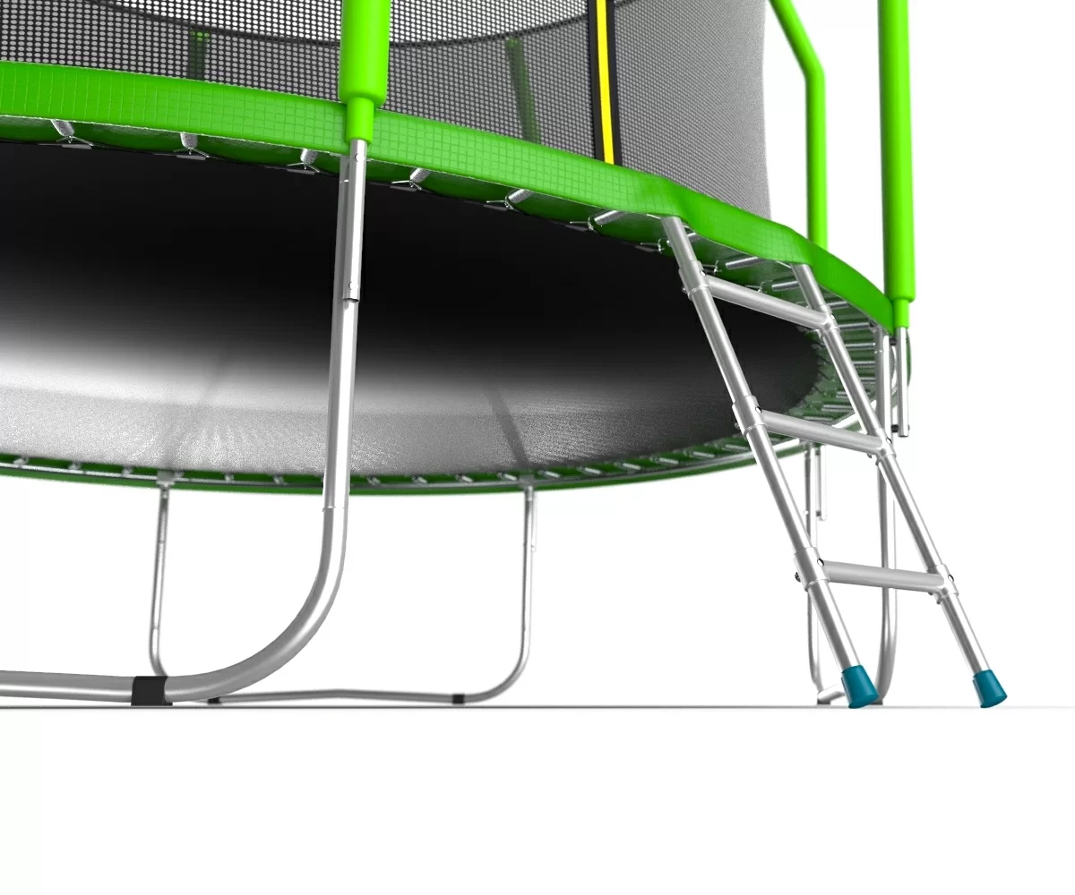 Фото EVO JUMP Cosmo 12ft (Green) Батут с внутренней сеткой и лестницей, диаметр 12ft (зеленый) со склада магазина СпортСЕ