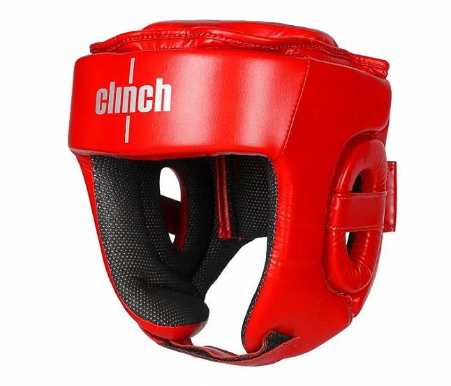  Шлем боксерский Clinch (РК) кож/зам красный  НФ-00005284 по низким ценам в Томске и Северске
