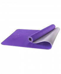 Коврик для йоги StarFit FM-201 TPE 173x61x0,5 см фиолетовый/серый