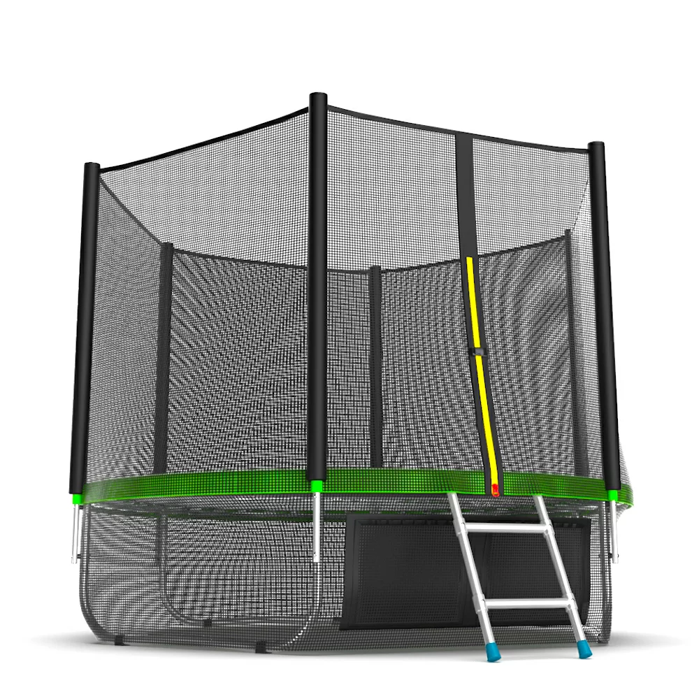 Фото EVO JUMP External 8ft (Green) + Lower net. Батут с внешней сеткой и лестницей, диаметр 8ft (зеленый) + нижняя сеть со склада магазина СпортСЕ