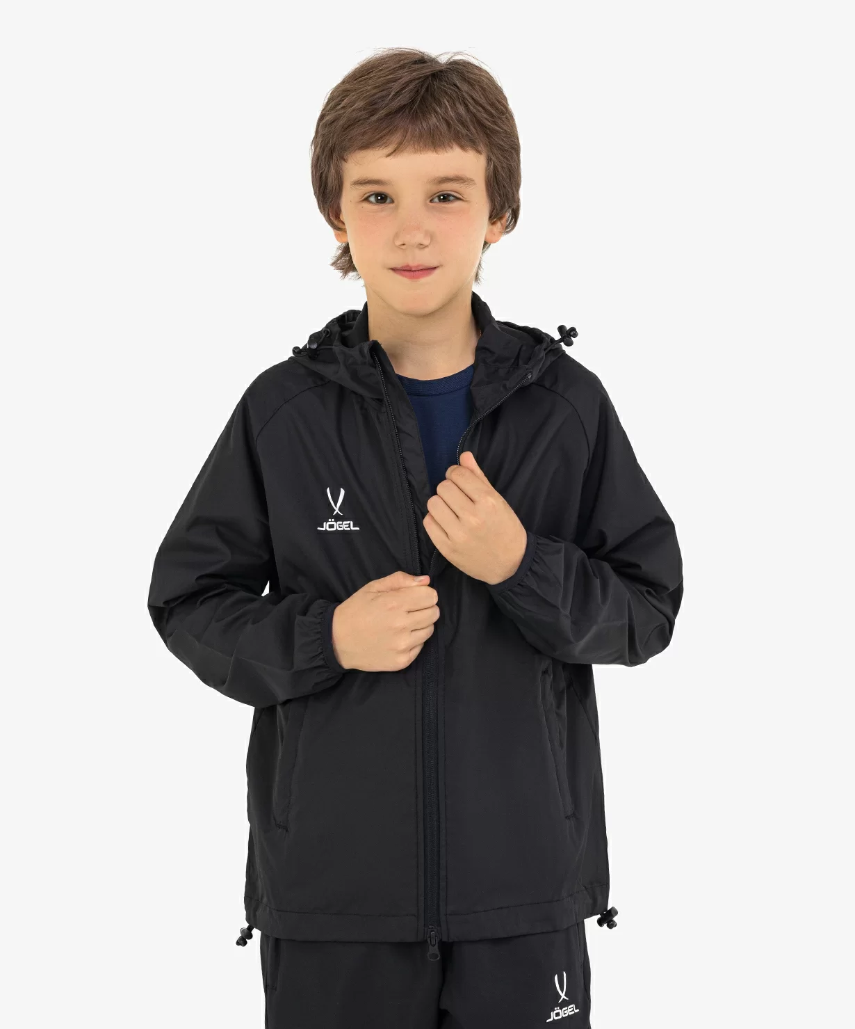 Фото Куртка ветрозащитная CAMP Rain Jacket, черный, детский со склада магазина СпортСЕ