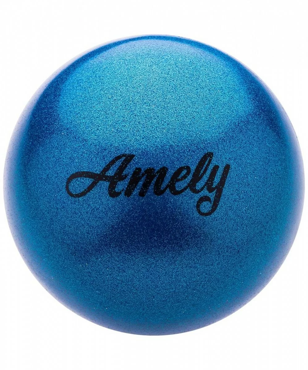 Фото Мяч для художественной гимнастики 19 см Amely AGB-103 с насыщенными блестками синий со склада магазина СпортСЕ