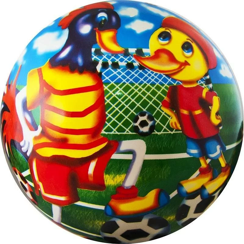 Фото Мяч детский 21см Веселый футбол DS-PP 133 пластизоль синий со склада магазина СпортСЕ
