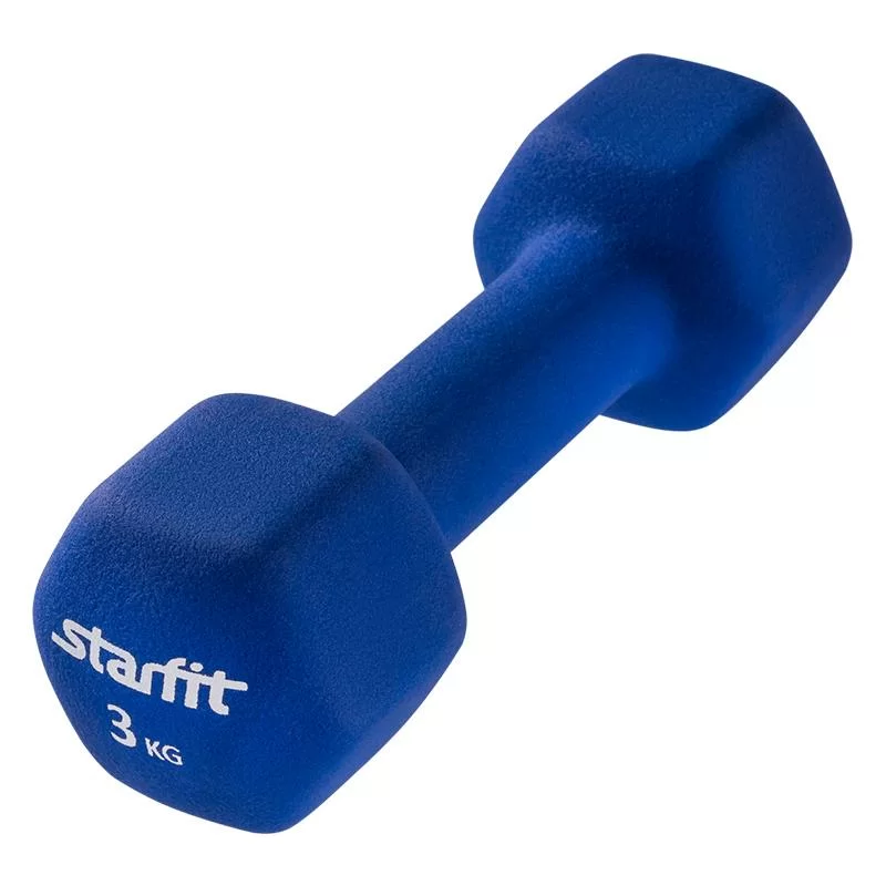Фото Гантель неопреновая 3 кг StartFit DB-201 синяя УТ-00009072 со склада магазина СпортСЕ