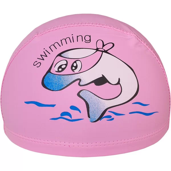 Фото Шапочка для плавания E41274 детская ПУ Дельфин розовая 10021838 со склада магазина СпортСЕ