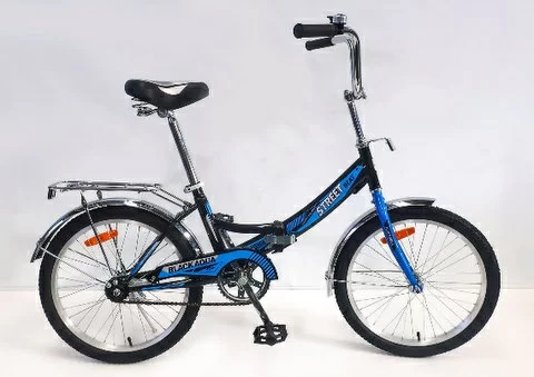 Фото Велосипед Black Aqua Street Beat 121 20" 1s (РФ) черный-синий YF-701CTR со склада магазина СпортСЕ