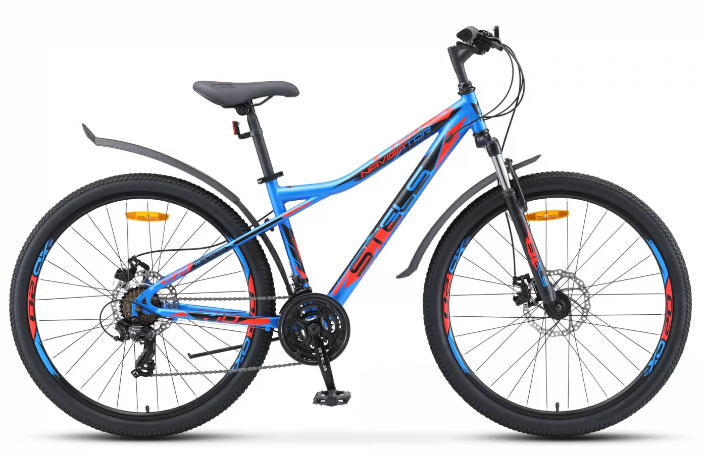 Фото Велосипед Stels Navigator-710 MD 27.5" (2021) синий/чёрный/красный V020 со склада магазина СпортСЕ