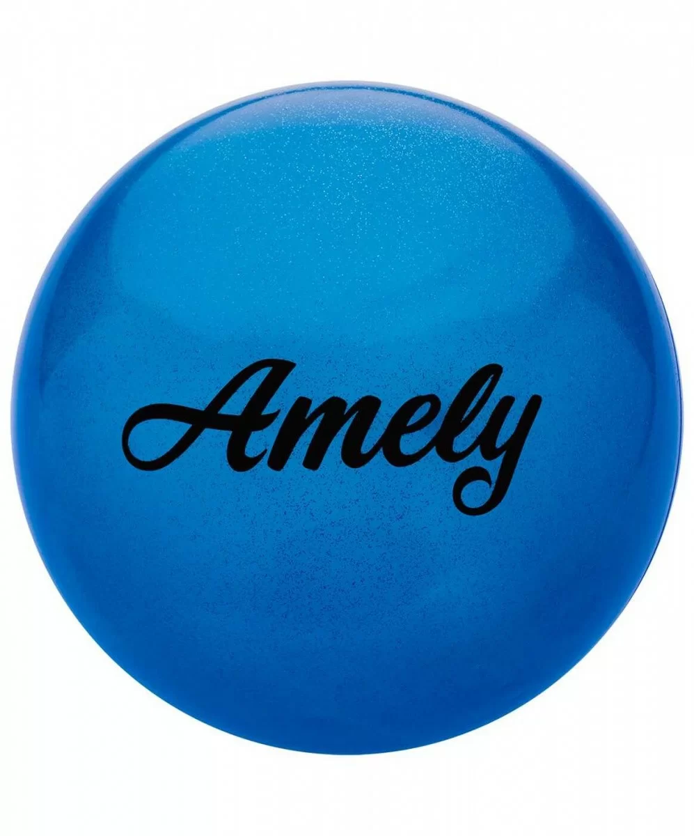 Фото Мяч для художественной гимнастики 19 см Amely AGB-102 с блестками синий со склада магазина СпортСЕ