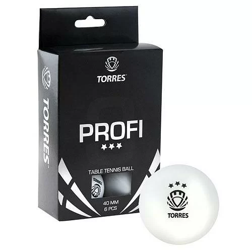 Фото Мяч для настольного тенниса Torres Profi 3* 1 шт белый TT0012 со склада магазина СпортСЕ