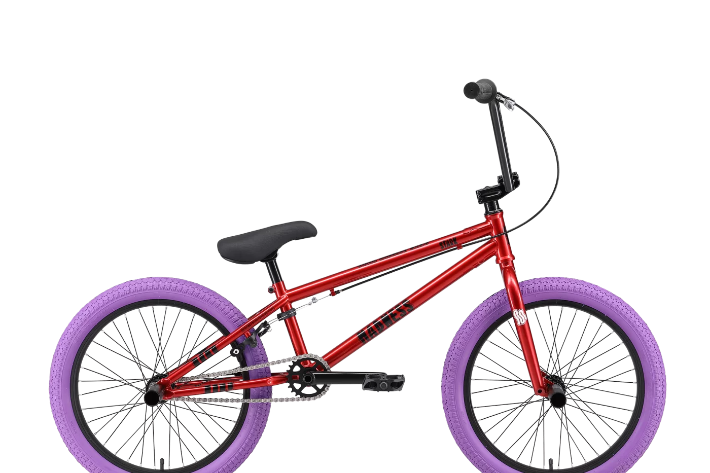 Фото Велосипед Stark Madness BMX 5 Cr-Mo (2025) красный/черный/фиолетовый со склада магазина СпортСЕ